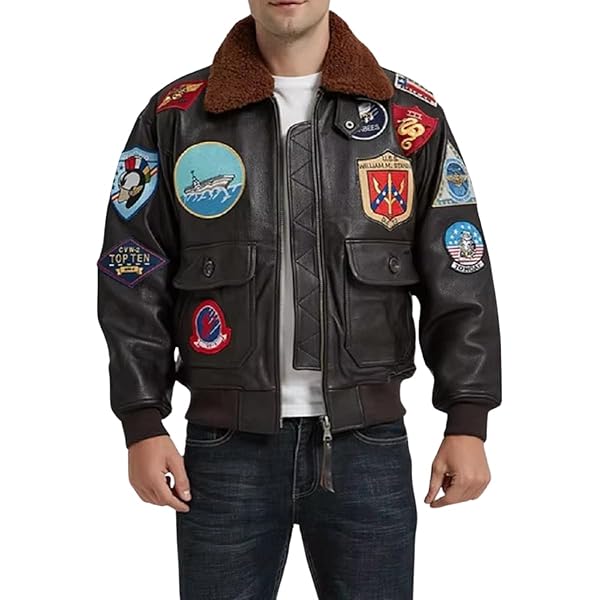 G1 Bomber Air Force Real Sheepskin Maverick Aviator Bomber